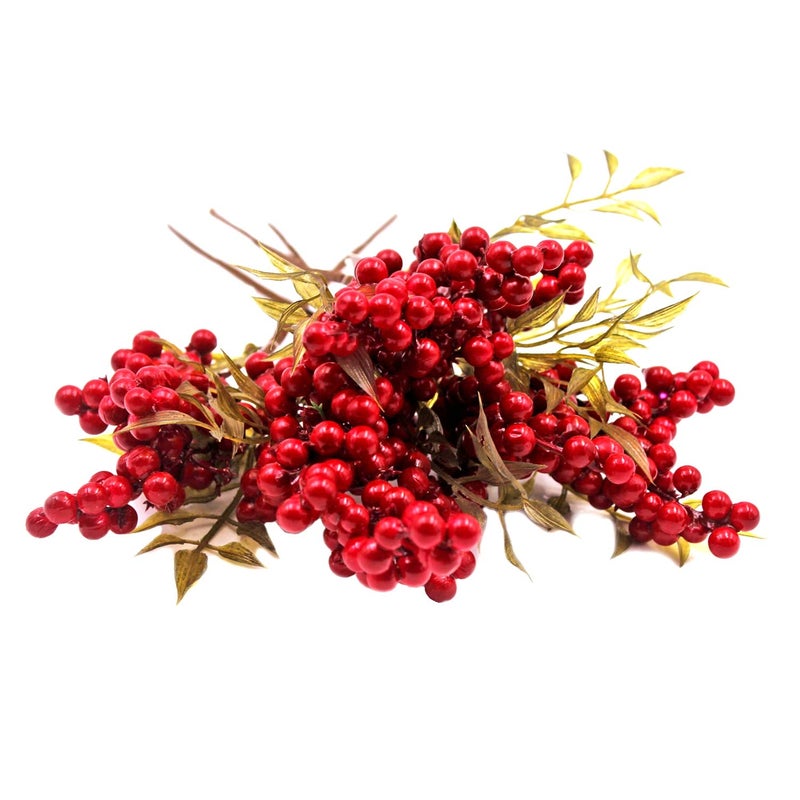 M2cbridge Artificial Red Rosehip Berries Christmas Holly Berries (Set of 4) - Image 3